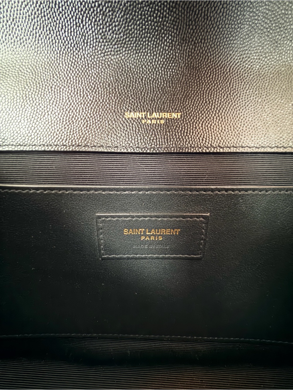 SAINT LAURENT ENVELOPE BAG MEDIUM 
IN QUILTED GRAIN DE POUDRE EMBOSSED LEATHER - Picture 7 of 16